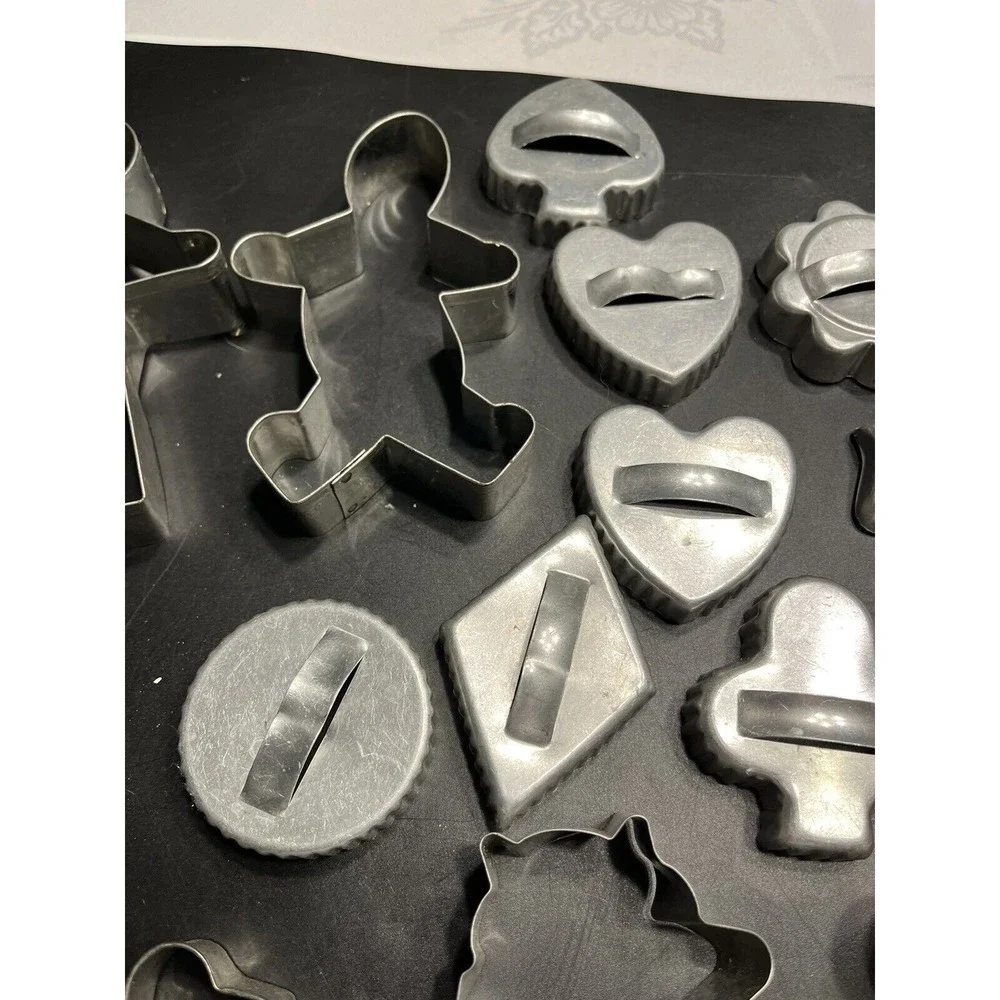 Lot of 15 Vintage Metal Cookie Cutter